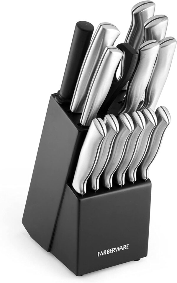 Farberware 15-Piece High-Carbon Stamped Stainless Steel Kitchen Knife Set