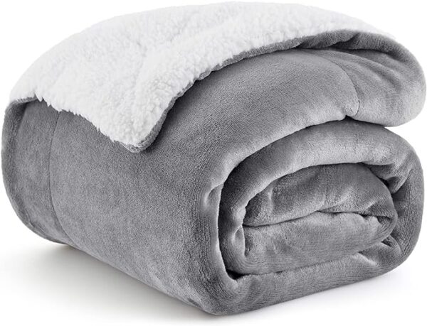 Bedsure Sherpa Fleece Throw Blanket for Couch - - Image 4