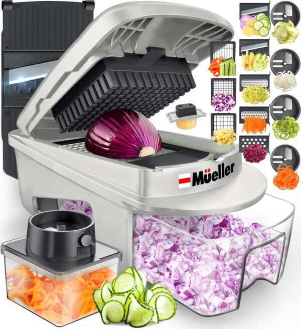 Mueller Pro-Series All-in-One, 12 Blade Mandoline Slicer for Kitchen, Food Chopper, Vegetable - Image 2