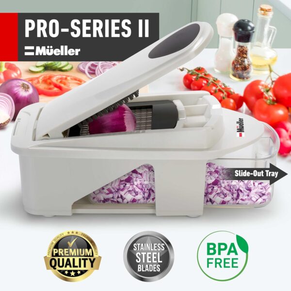 Mueller Pro-Series All-in-One, 12 Blade Mandoline Slicer for Kitchen, Food Chopper, Vegetable - Image 3