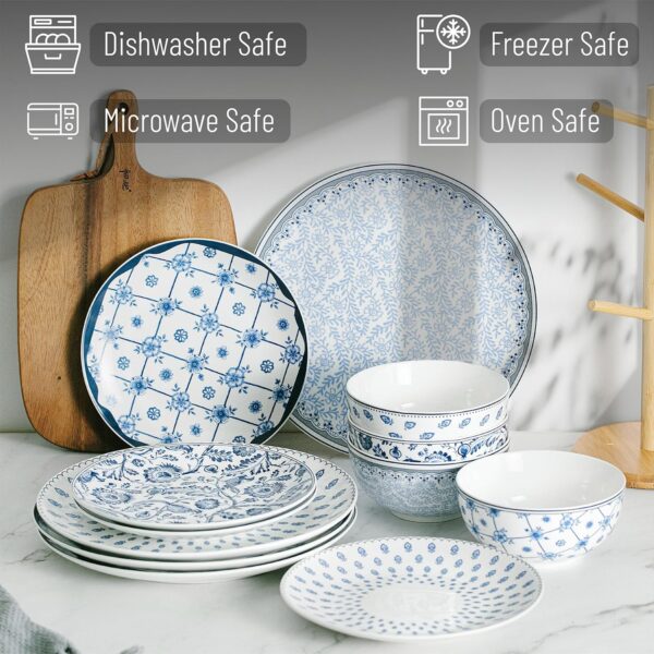 BTaT- Dinnerware Sets for 4, 12 pcs, Ceramic Dinnerware Sets - Image 2