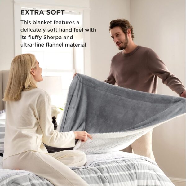 Bedsure Sherpa Fleece Throw Blanket for Couch - - Image 2