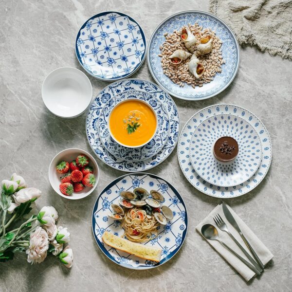 BTaT- Dinnerware Sets for 4, 12 pcs, Ceramic Dinnerware Sets - Image 3